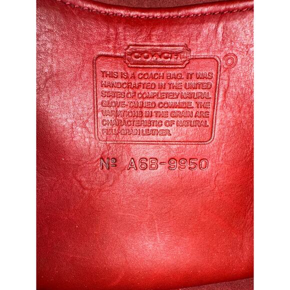 Coach Gorgeous RED Crescent Vintage Janice glove tanned leather 90s USA - Picture 2 of 10